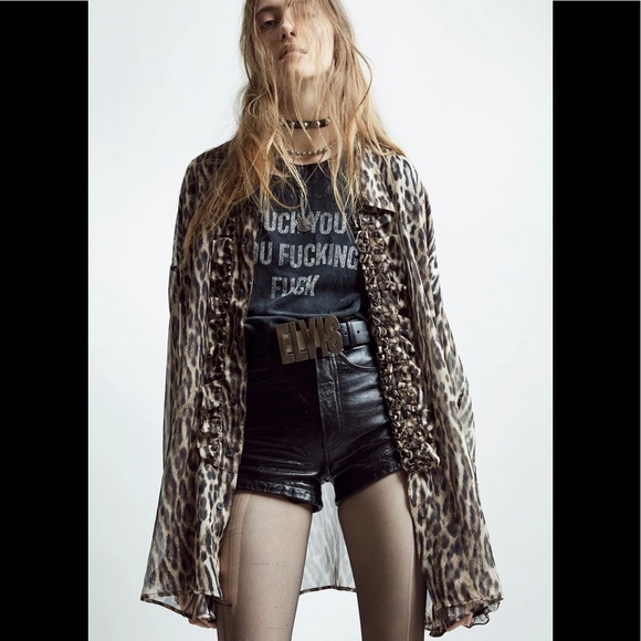 R13 drop neck tuxedo shirt. XXS - Picture 3 of 14